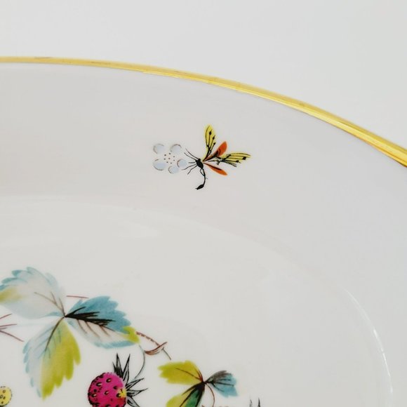 Royal Worcester Strawberry Fair Gold Trim Oval Baking Dish Size 10 Butterflies - Picture 13 of 13